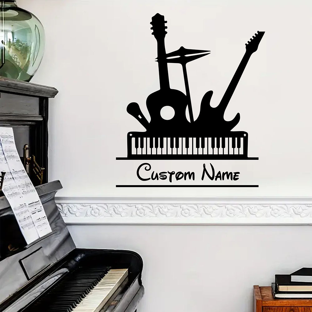 Musical Instrument And Names - 1PC Adesivo Murale in Vinile con